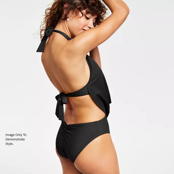 NWOT Bar III Women's Cowl Neck One Piece Swimsuit Peri Berry Size M $90 2B324 - Picture 2 of 2